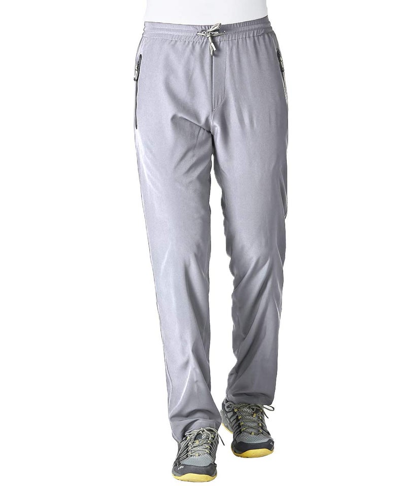 Gopune Men's Casual Pants Lightweight Hiking Running Sweatpants Quick Dry Outdoor Athletic Zipper Pockets (Light Grey,XL) - Image 1